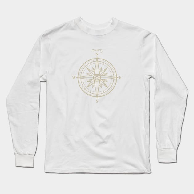 Marine nautical boat compass Long Sleeve T-Shirt by jjmpubli